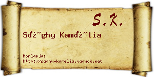 Sághy Kamélia névjegykártya
